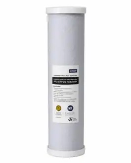 Cartouche de filtration Big charbon de 20 pouces pour purification d'eau, r&eacute;duction PFAS, 0,5 micron, adapt&eacute;e aux syst&egrave;mes de traitement d'eau.