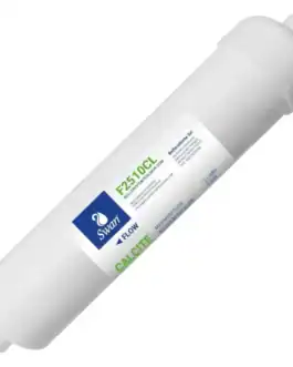 Cartouche en ligne reminéralisante 10 pouces avec filetage 1/4 pour filtration d'eau, compatible avec les systèmes de filtration domestiques.