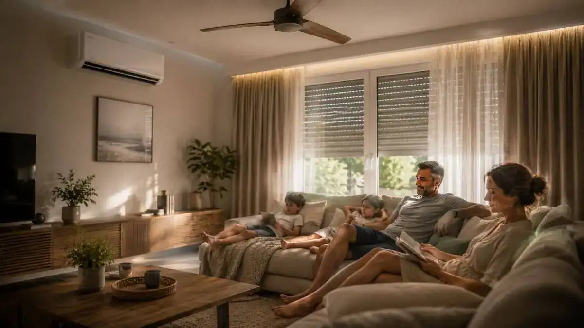 Climatiseur monosplit dans un salon moderne