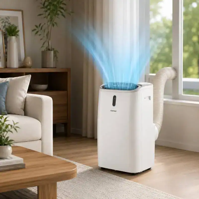Climatiseur mobile 16000 BTU utilis&eacute; dans un grand salon