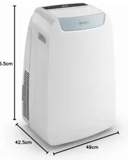 Climatiseur mobile Olimpia Dolceclima Air Pro 14000 BTU WiFi, appareil de climatisation portable pour intérieur, design compact et moderne.