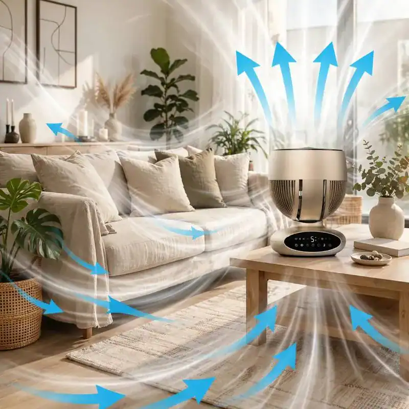 Ventilateur Monsga AC200 dans un salon moderne