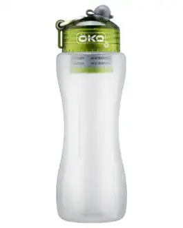 Bouteille de filtration d'eau 1L OKO bleue pour éliminer chlore, plomb, microplastiques et contaminants, idéale pour une eau pure et saine.