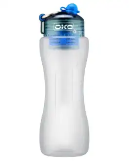 Bouteille de filtration d'eau 1L OKO pour éliminer chlore, plomb, microplastiques et contaminants, idéale pour une eau saine et pure.