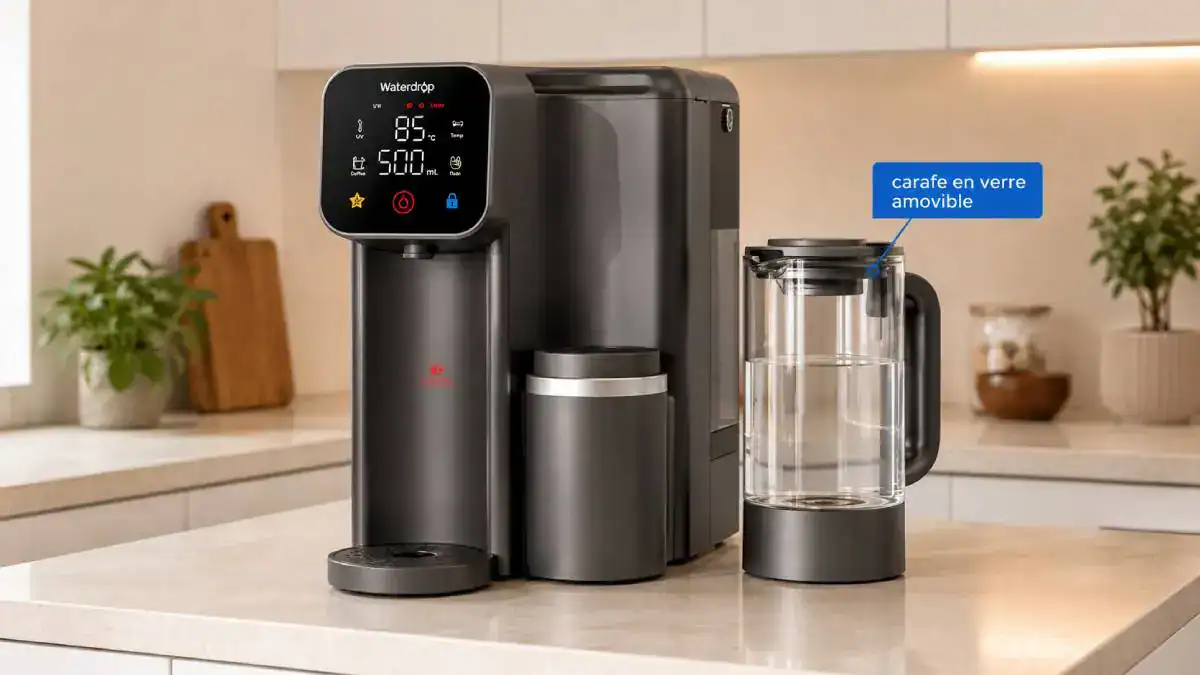 Carafe en verre amovible du Waterdrop M6HG
