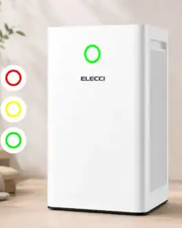 Purificateur d'air ELECCI avec indicateurs lumineux pour éliminer virus, pollen, fumée, acariens dans une pièce jusqu'à 120 m².