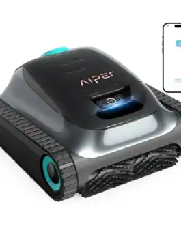 Robot de nettoyage de piscine sans fil AIPER Seagull SE avec contrôle via smartphone, idéal pour piscines hors sol jusqu'à 80㎡.