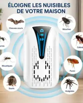 Dispositif anti-insectes Diproclean élimine moustiques, mouches, fourmis, araignées, puces, souris, chauves-souris, cafards, puces, et araignées pour une maison saine.