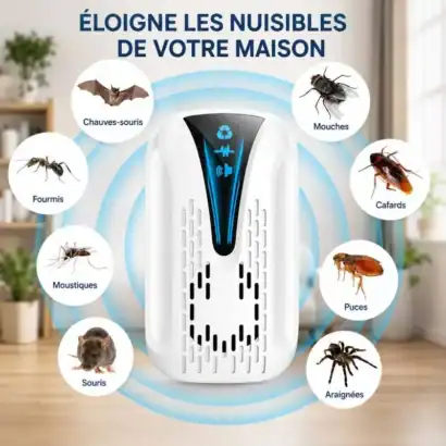 Dispositif anti-insectes Diproclean &eacute;limine moustiques, mouches, fourmis, araign&eacute;es, puces, souris, chauves-souris, cafards, puces, et araign&eacute;es pour une maison saine.