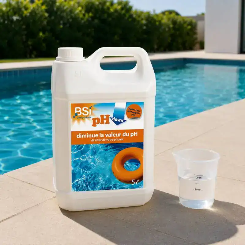 Bidon de pH Moins liquide BSI 5 litres pour piscine et spa
