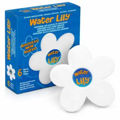 Groupe de 6 &eacute;ponges Water Lily en forme de fleur, absorbant huiles et graisses pour piscine, protection de la ligne d'eau.