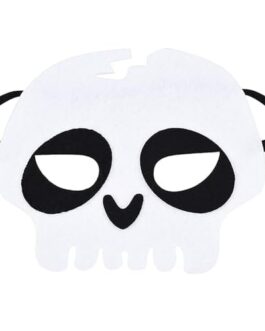 Masque enfant panda regarde sombre avec oreilles assorties et noir et blanc, accessoire de déguisement pour infantilité.