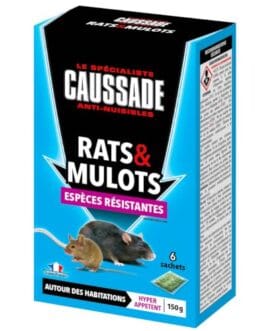 Caussade Rats & Mulots anti-nuisibles, sachets résistants pour habitats locaux, 6 sachets.