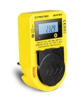 Détecteur de présence Trotec BX50 MID en jaune avec écran LCD affichant 20.9.