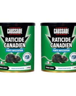 Raticide Canadien pour infestation rapide, 2 boîtes de 300 g chacune, solution anti-rongeurs sur Diproclean.fr.