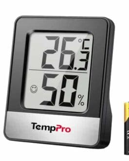 Thermomètre hygromètre numérique affichant 26.3°C et 50% d'humidité, idéal pour la maison ou le bureau.