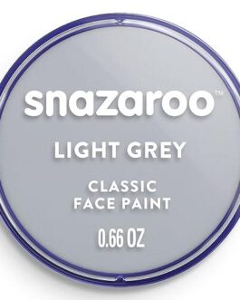 Peinture faciale Snazaroo Light Grey dans une boîte ronde, montrant le texte Classic Face Paint 0.66 OZ.