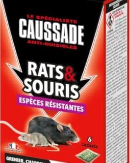 Caussade Rats & Souris - produit anti-nuisibles pour racks et boîtes; produit efficace contre rongeurs en intérieur.