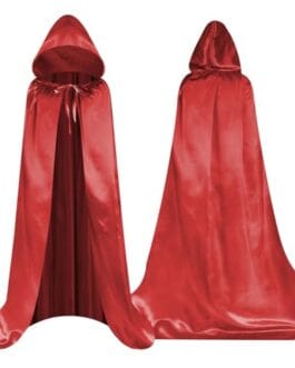 Cape rouge satinée avec capuche et capuche amovible, élégante cape de lavage ou cosplay diproclean.