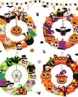 Boutique Diproclean Halloween image pr&eacute;sentant des d&eacute;corations d Halloween, citrouilles, squelettes, chauves-souris et guirlandes festives pour le site Diproclean.