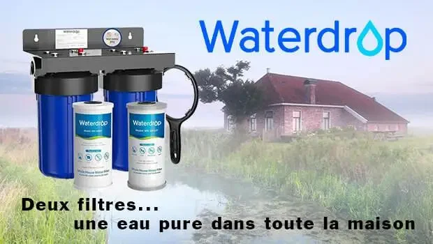 Deux filtres pour traiter l'eau de la maison.